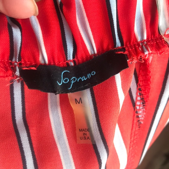 Soprano Size M red white stripe romper shorts - Picture 5 of 5